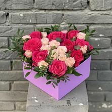 Цветочная композиция из Розы в коробке #REPLACE_PRED# Новомышастовской