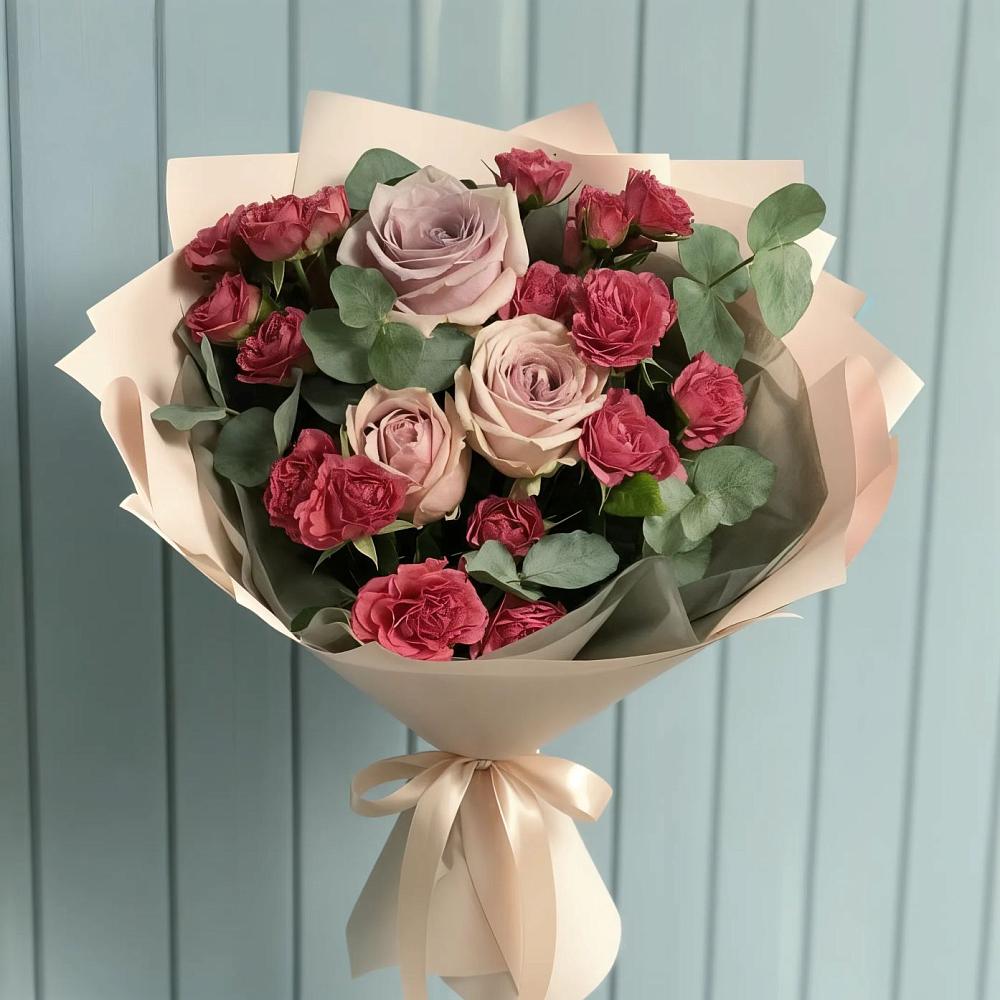 Букет цветов из: Гвоздики и Розы в Новомышастовской