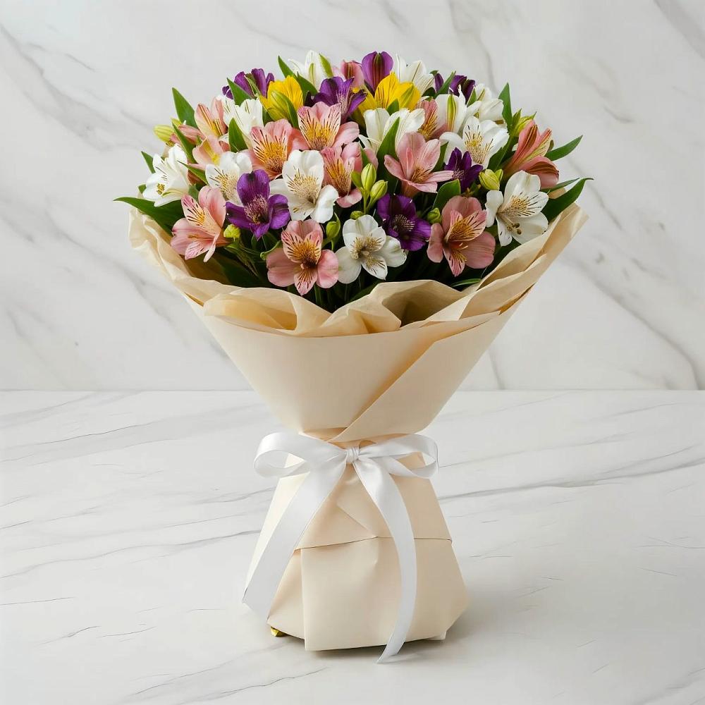 Букет цветов из: Альстромерии в Новомышастовской