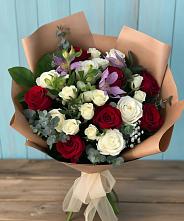 Букет цветов из:  Розы и Альстромерии #REPLACE_PRED# Новомышастовской