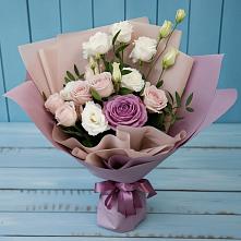 Букет цветов из:  Розы и Лизиантусы в Новомышастовской
