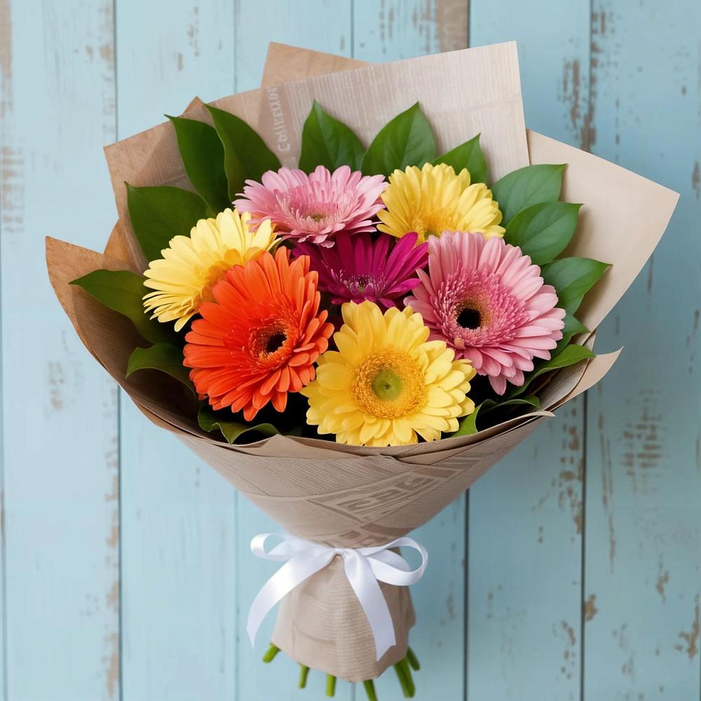 Букет цветов из: Герберы в Новомышастовской