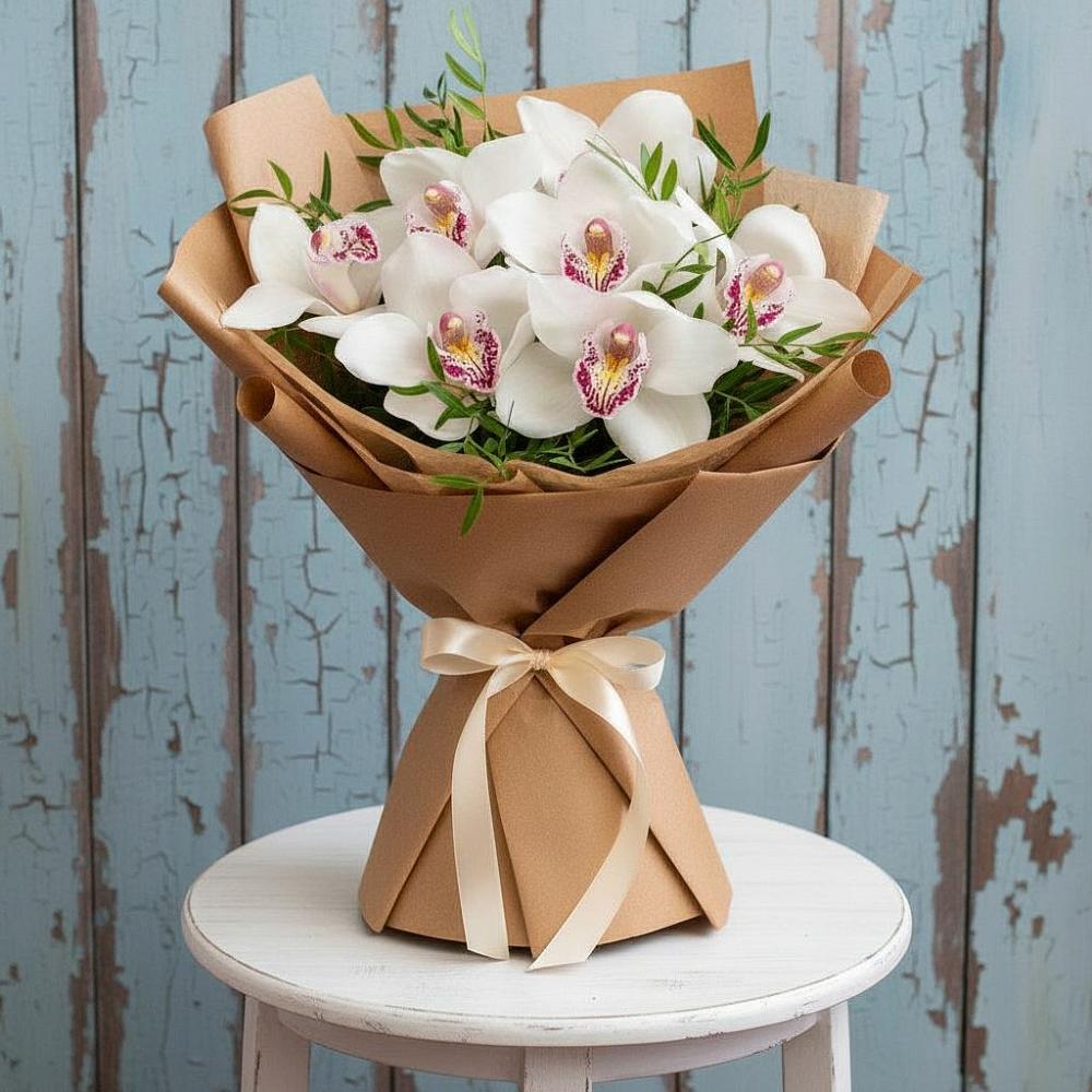 Букет цветов из: Орхидеи и Розы в Новомышастовской