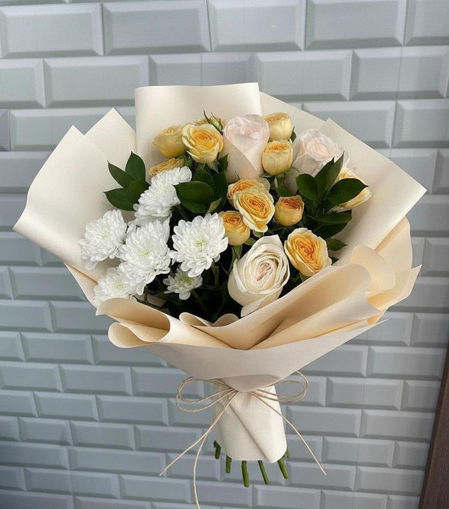 Букет цветов из: Розы и Хризантемы в Новомышастовской