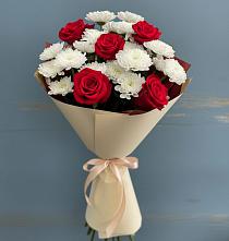 Букет цветов из:  Розы и Хризантемы в Новомышастовской