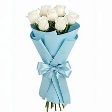 Букет 7 белых роз Проуд в Новомышастовской