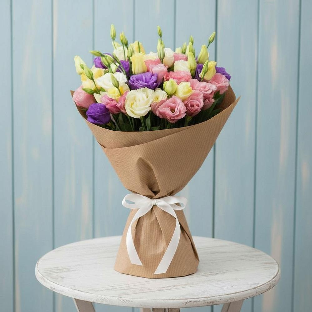 Букет цветов из: Лизиантусы в Новомышастовской