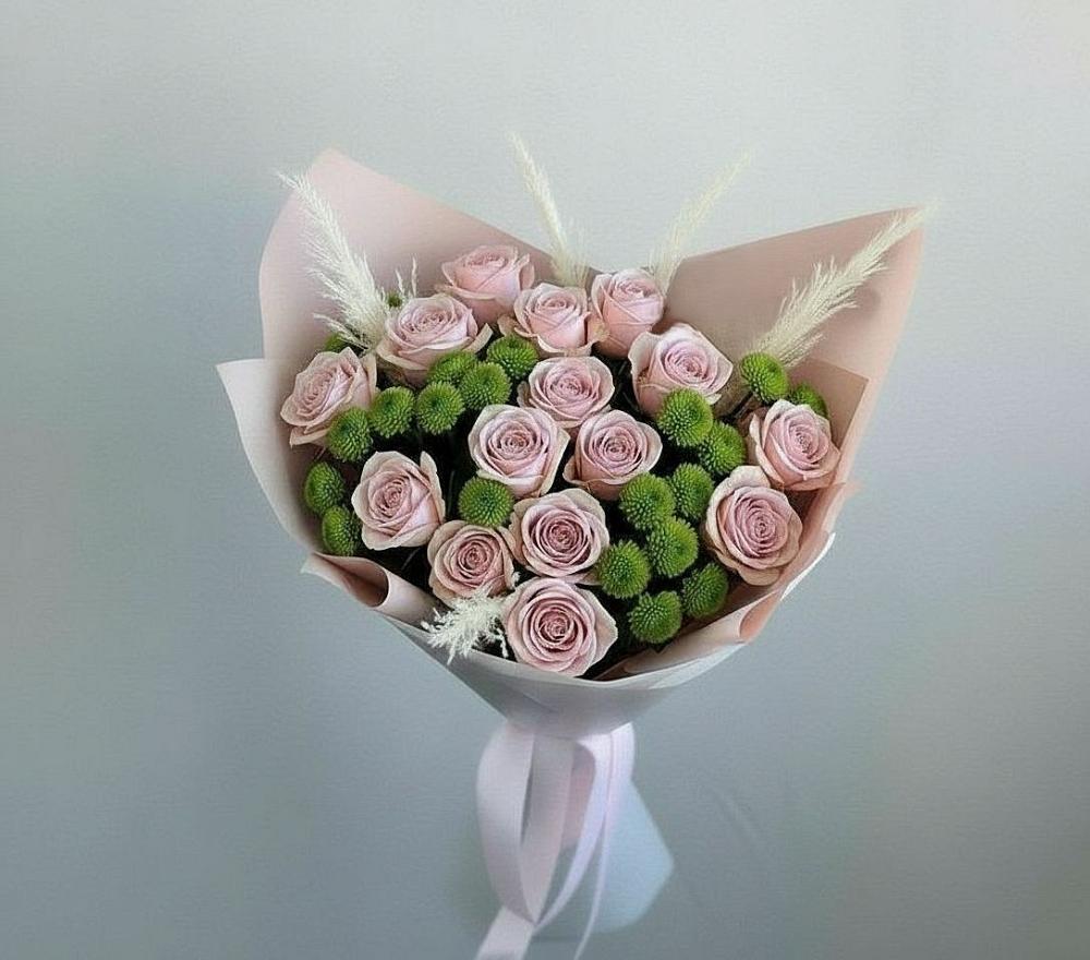 Букет цветов из: Розы и Хризантемы в Новомышастовской