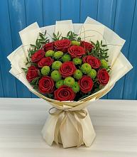 Букет цветов из:  Розы и Хризантемы в Новомышастовской