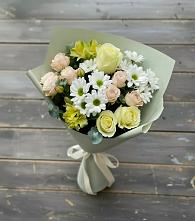 Букет цветов из:  Альстромерии, Розы и Хризантемы в Новомышастовской