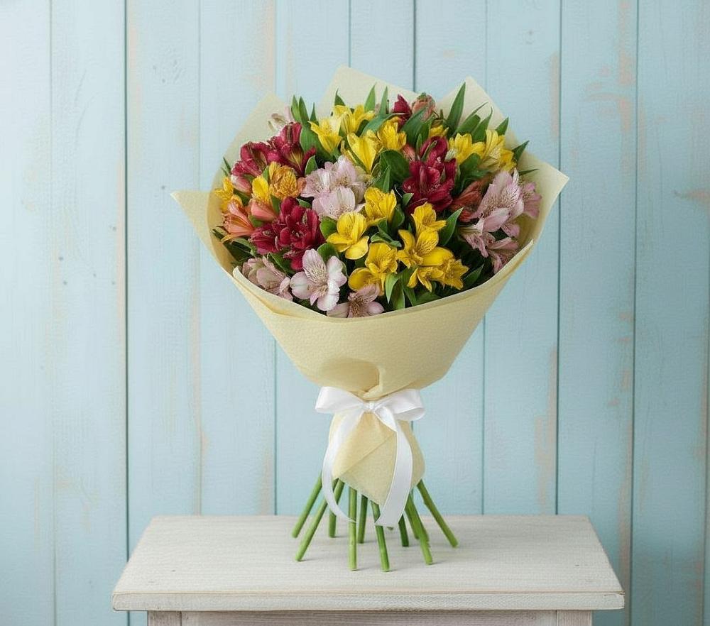 Букет цветов из: Альстромерии в Новомышастовской