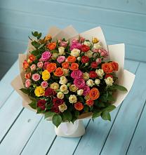 Букет Микс из разноцветных кустовых роз #REPLACE_PRED# Новомышастовской