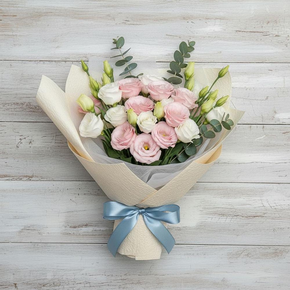 Букет цветов из: Лизиантусы в Новомышастовской